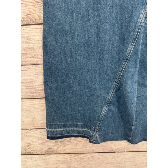 Gap Front Split Frayed Bottom Maxi Denim Skirt Women's 10P/30 Blue Medium Wash - Picture 6 of 13